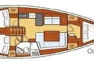 Wind Waker Yacht Photos Pics Floor plan of 2013 Beneteau Oceanis 41 sailboat, featuring spacious interior layout.