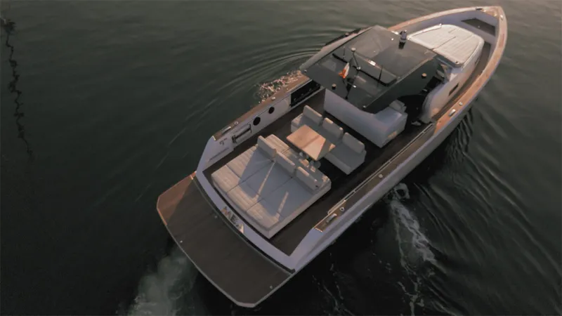 Mea Yacht Photos Pics 2022 Pardo Yachts 43 cruising on calm waters at sunset.