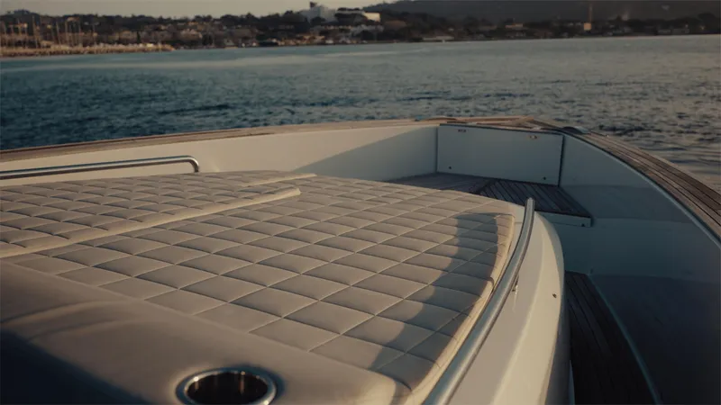 Mea Yacht Photos Pics 2022 Pardo Yachts 43, luxury deck view, calm waters, elegant design.