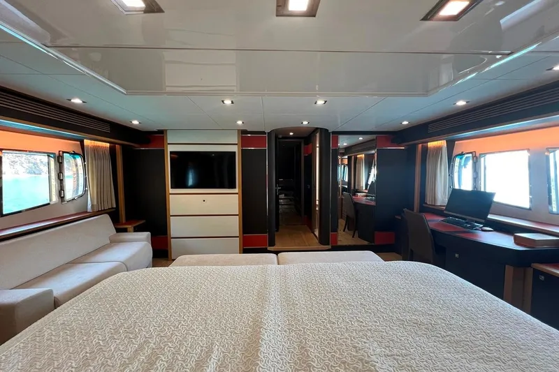  Yacht Photos Pics Luxurious interior of 2011 Sunseeker 80 Yacht with modern furnishings and ample natural light.