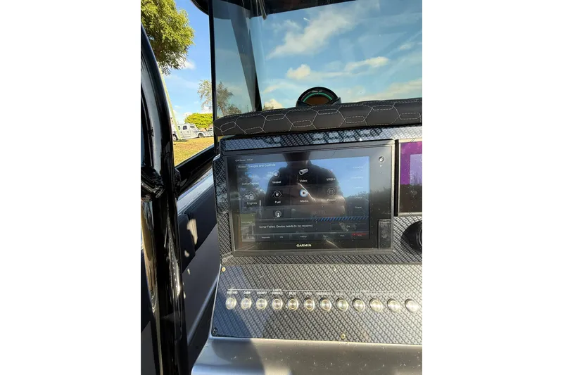  Yacht Photos Pics Dashboard of a 2006 Lazer 40 with Garmin navigation system.