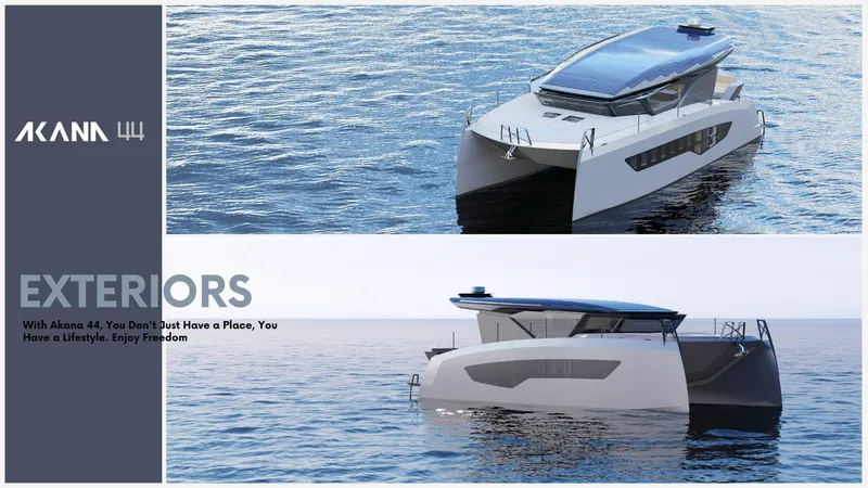 Akana 44 Yacht Photos Pics Luxury Akana Yacht E-Model 2026 on water, showcasing sleek design and modern exteriors.