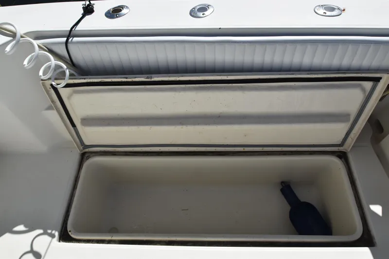 Barbara Ann Yacht Photos Pics Open storage compartment on a 2001 Carolina Classic 35 Express boat.