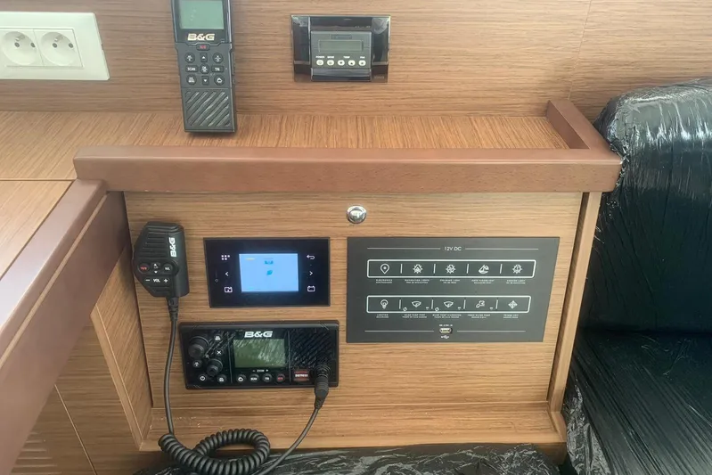  Yacht Photos Pics Control panel of a 2020 Lagoon 40 yacht with B&G navigation equipment.