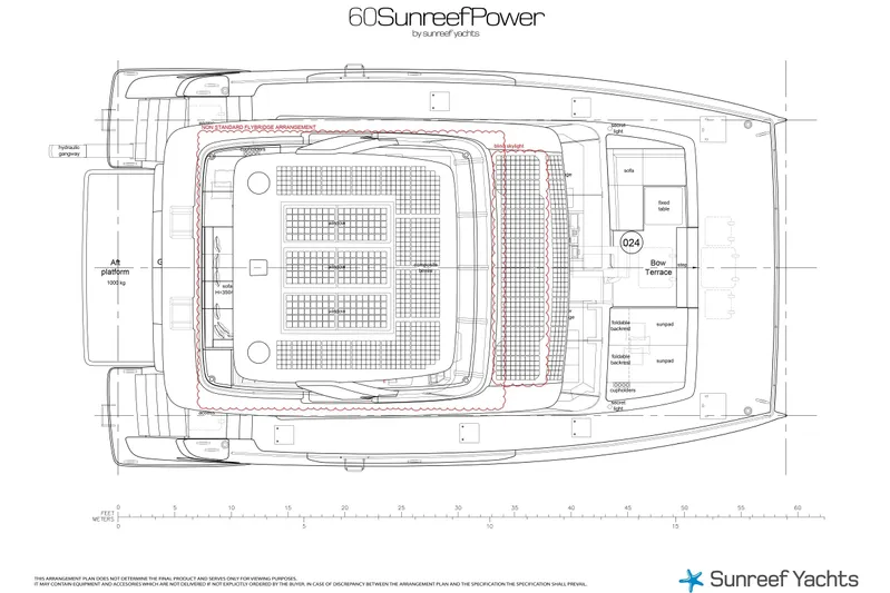  Yacht Photos Pics Floor plan of 2026 60 Sunreef Power yacht, showcasing layout and design features.