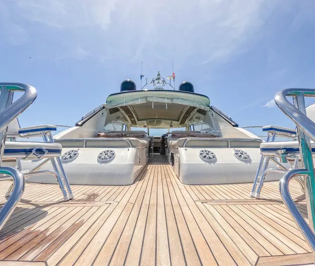 Incentive Yacht Photos Pics Luxury Princess 65 yacht deck, 2004 model, with sleek design and spacious seating.