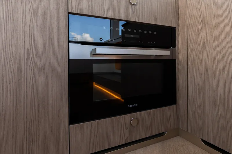 Olivia Yacht Photos Pics Modern kitchen appliance in Azimut Magellano 60 yacht, 2025 model.