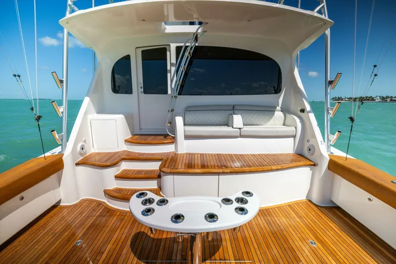 Mighty Mouse Yacht Photos Pics Luxurious 2011 Viking 70 Convertible yacht with teak deck and comfortable seating.