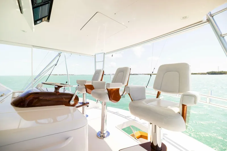 Mighty Mouse Yacht Photos Pics Luxurious 2011 Viking 70 Convertible yacht interior with ocean view and elegant seating.