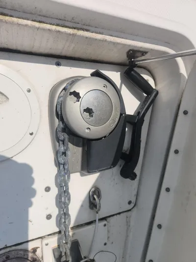  Yacht Photos Pics Anchor windlass on 2013 Sea Ray 370 Sundancer boat deck.