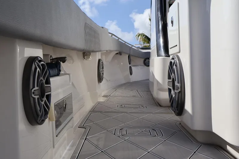  Yacht Photos Pics 2020 Blackwater 41 Performance Fish boat interior with speakers and sleek design.