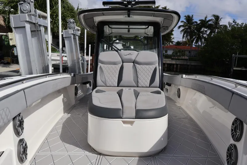  Yacht Photos Pics 2020 Blackwater 41 Performance Fish boat interior with luxurious seating and modern design.