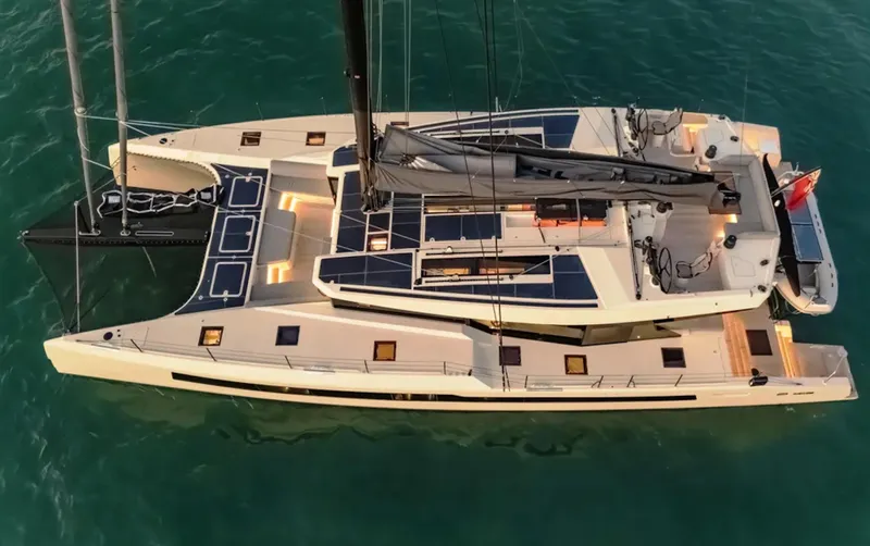 Jack Yacht Photos Pics Luxury McConaghy MC75 yacht, 2023 model, sailing on clear turquoise waters.