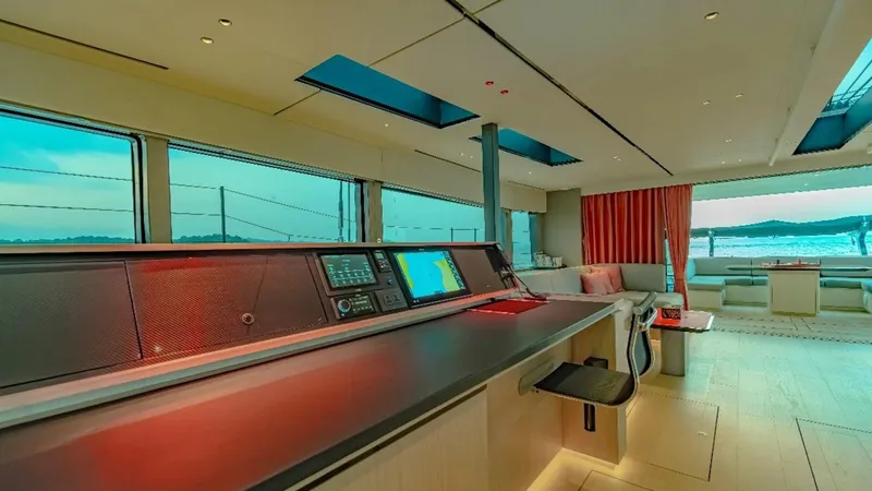 Jack Yacht Photos Pics Luxurious interior of 2023 McConaghy MC75 yacht with modern navigation system.