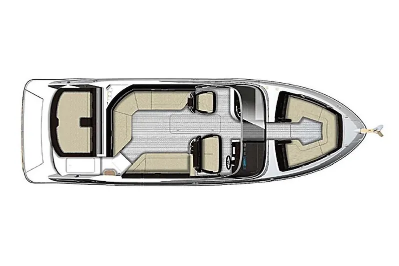  Yacht Photos Pics Manufacturer Provided Image: Top view of 2019 Sea Ray SLX 280 boat layout.