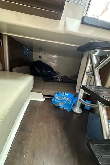  Yacht Photos Pics Interior cabin of 2015 Boston Whaler 345 Conquest with seating and storage.