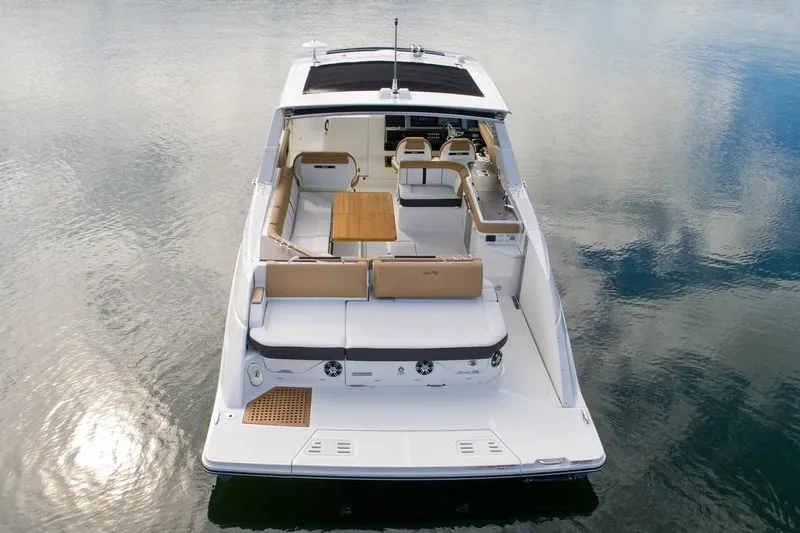 Sensei I Yacht Photos Pics Manufacturer Provided Image: 2021 Sea Ray SLX 400 luxury boat on calm water.