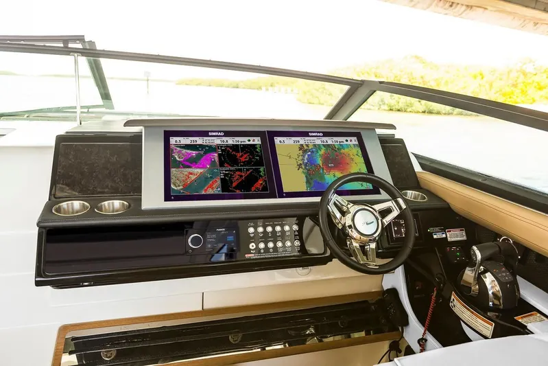 Sensei I Yacht Photos Pics Manufacturer Provided Image: 2021 Sea Ray SLX 400 helm with advanced navigation displays.
