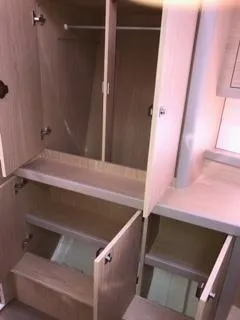 Maelstrom Yacht Photos Pics Interior storage cabinets on a 2017 Beneteau Oceanis 45 yacht.