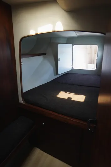 Loki Yacht Photos Pics Cozy cabin interior of 1995 Fountaine Pajot Venezia 42 catamaran.