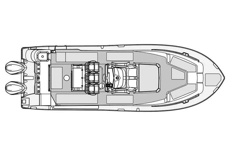 No Drama Yacht Photos Pics Top view schematic of a 2017 Sea Fox 328 Commander boat.