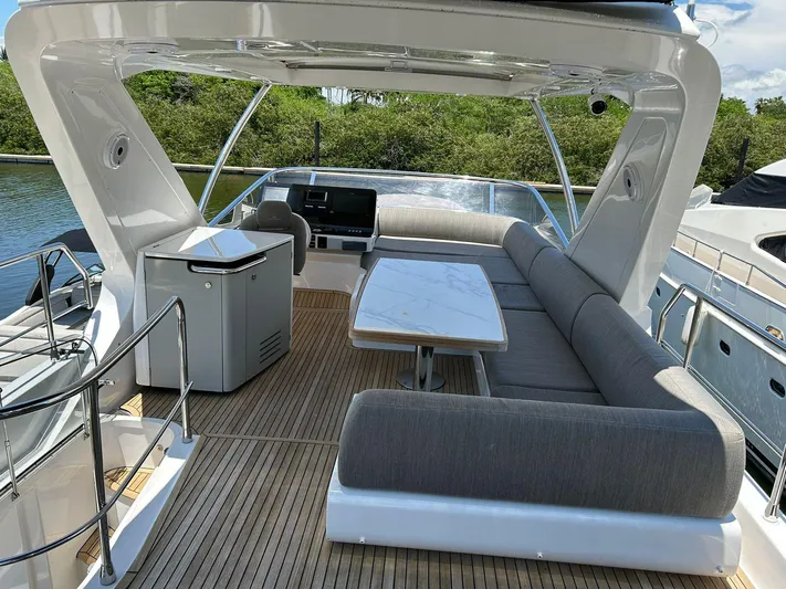 2021 Azimut 55 Fly @vallarta  Yacht Photos Pics Luxurious 2021 Azimut 55 yacht deck with elegant seating and modern amenities.