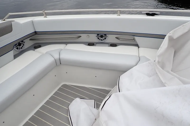  Yacht Photos Pics 2023 Formula 380 Super Sport Crossover OB interior seating with sleek design and modern features.