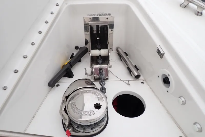  Yacht Photos Pics 2023 Formula 380 Super Sport Crossover OB anchor locker with Lewmar windlass system.