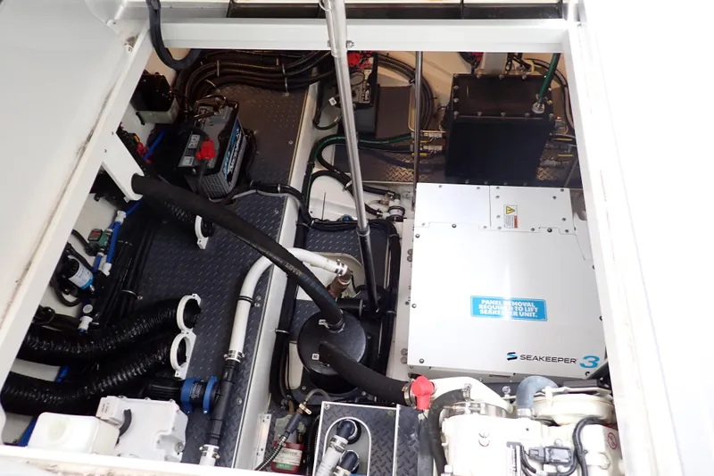  Yacht Photos Pics Engine compartment of 2023 Formula 380 Super Sport Crossover OB with Seakeeper 3 stabilizer.