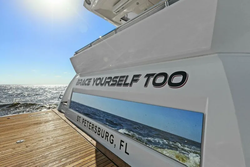 Brace Yourself Too Yacht Photos Pics Prestige 460 yacht, 2022 model, named "Brace Yourself Too," in St. Petersburg, FL.
