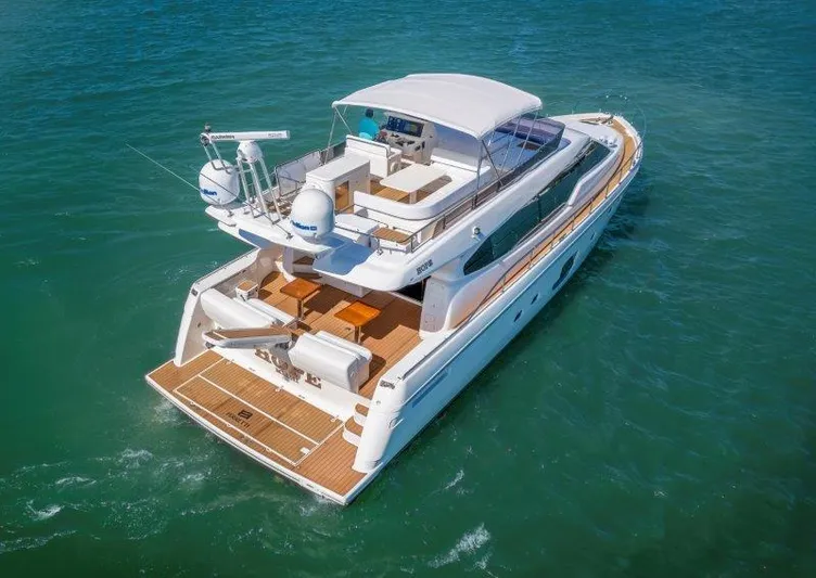 Hope Yacht Photos Pics Luxury 2011 Ferretti Yachts 660 cruising on open water.
