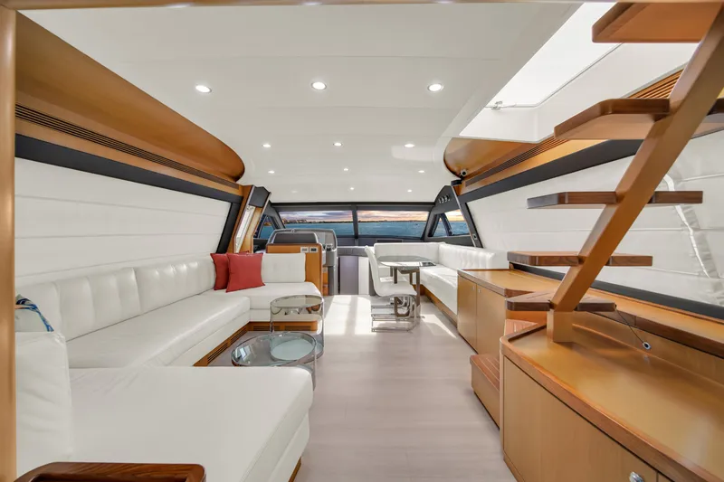 Hope Yacht Photos Pics Luxurious interior of 2011 Ferretti Yachts 660 with modern design and elegant furnishings.