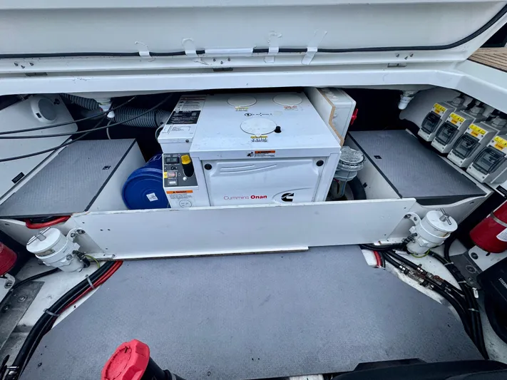September II Yacht Photos Pics Engine compartment of 2018 Jeanneau NC 11 with Cummins Onan generator.