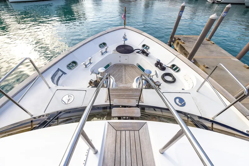 Benetti Classic Yacht Photos Pics Bow view of 2008 Benetti Classic yacht docked at marina.