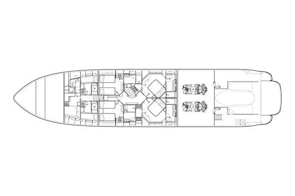 Frivolous Yacht Photos Pics Manufacturer Provided Image: Lower Deck Layout