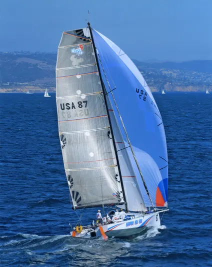 Yippee Kai Yay Yacht Photos Pics Sailing yacht "USA 87" on open sea, Class 40 Antrim Design, 2009 model.
