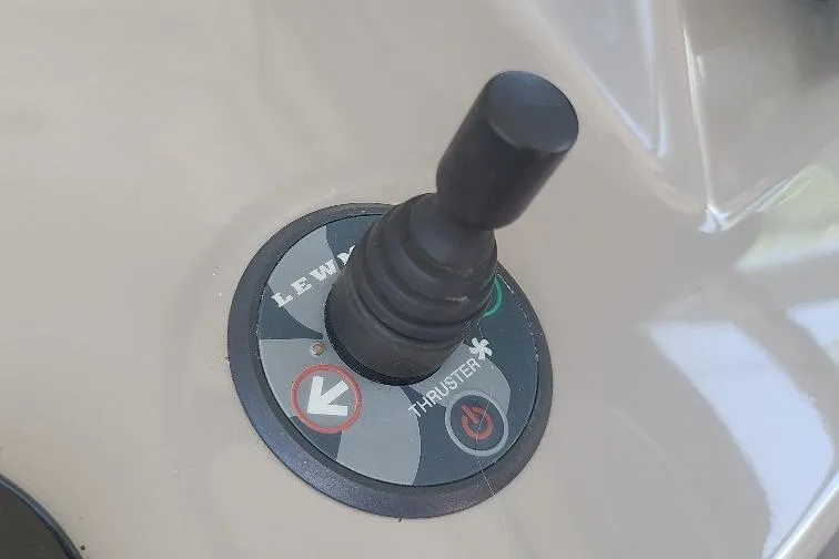 The Snapper Slapper Yacht Photos Pics Joystick control for Lewmar thruster on 2014 Boston Whaler 315 Conquest Pilothouse.