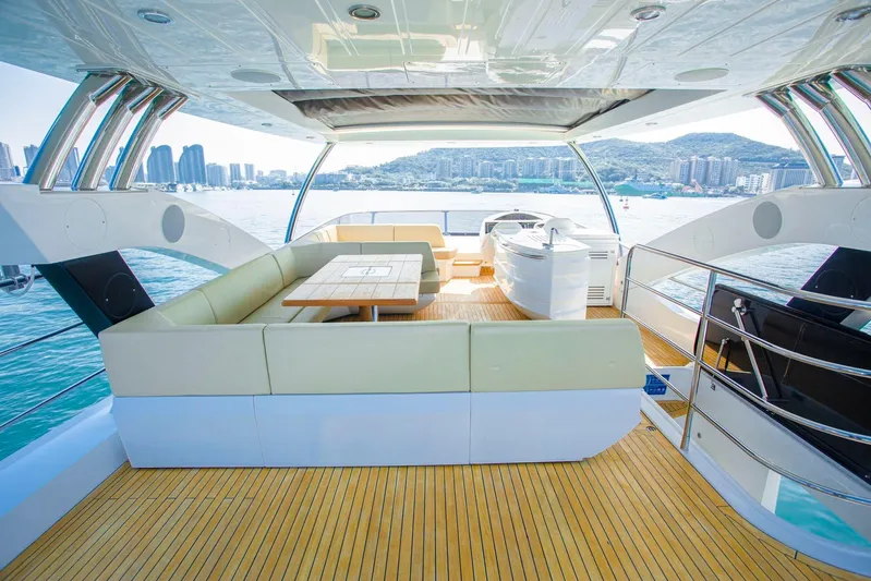  Yacht Photos Pics Luxurious 2015 Sunseeker 75 Yacht with spacious deck and scenic ocean view.