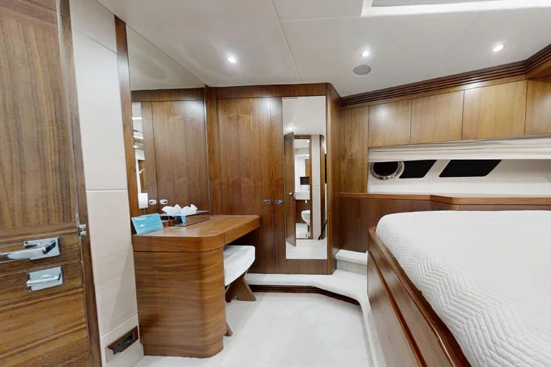 Glasax Yacht Photos Pics Luxurious interior of 2016 Sunseeker 75 Yacht with elegant wood finishes and modern design.