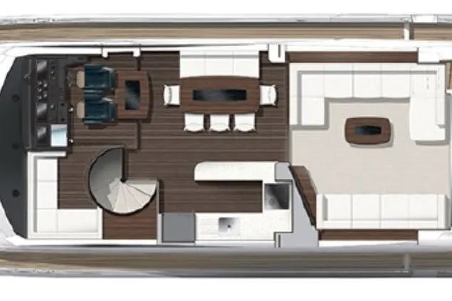 Glasax Yacht Photos Pics Floor plan of 2016 Sunseeker 75 Yacht, featuring elegant interior layout.