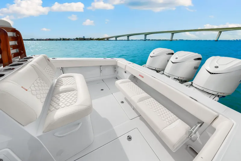 Ursus Yacht Photos Pics Jupiter 34 HFS 2025 Cockpit with transom seat extended