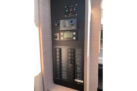  Yacht Photos Pics Electrical control panel on 2022 Fountaine Pajot Elba 45 catamaran.