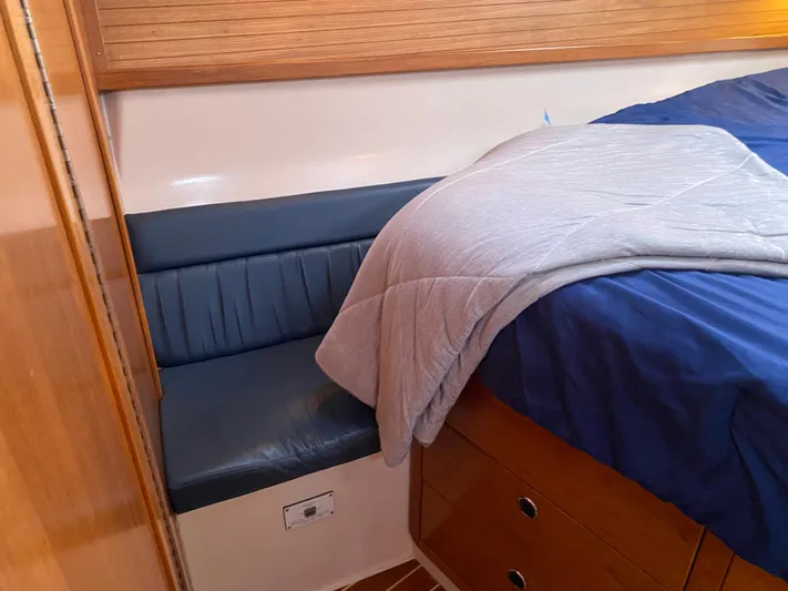  Yacht Photos Pics Interior of 2001 Catalina 42 MkII yacht with bed and seating area.