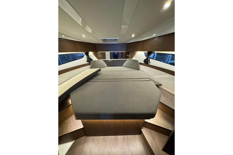  Yacht Photos Pics Luxurious interior of 2025 Beneteau Antares 11 Fly yacht with modern design.