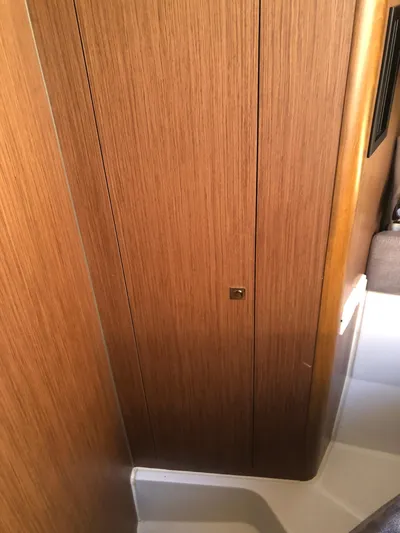  Yacht Photos Pics Wooden interior paneling on a 2022 Beneteau Antares 9 boat.