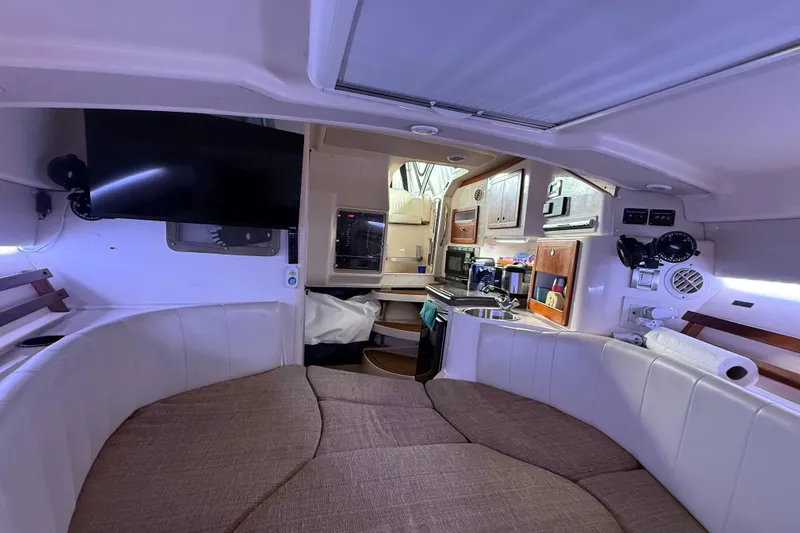  Yacht Photos Pics Interior of 2007 Grady-White Express 305 boat with cozy seating and modern amenities.