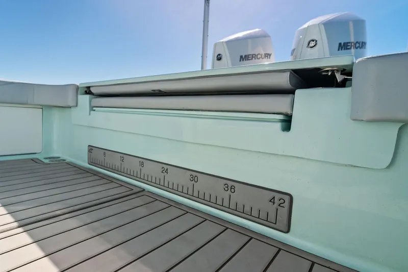  Yacht Photos Pics 2023 Barker Boatworks 26 Open with Mercury engines and integrated fish ruler.