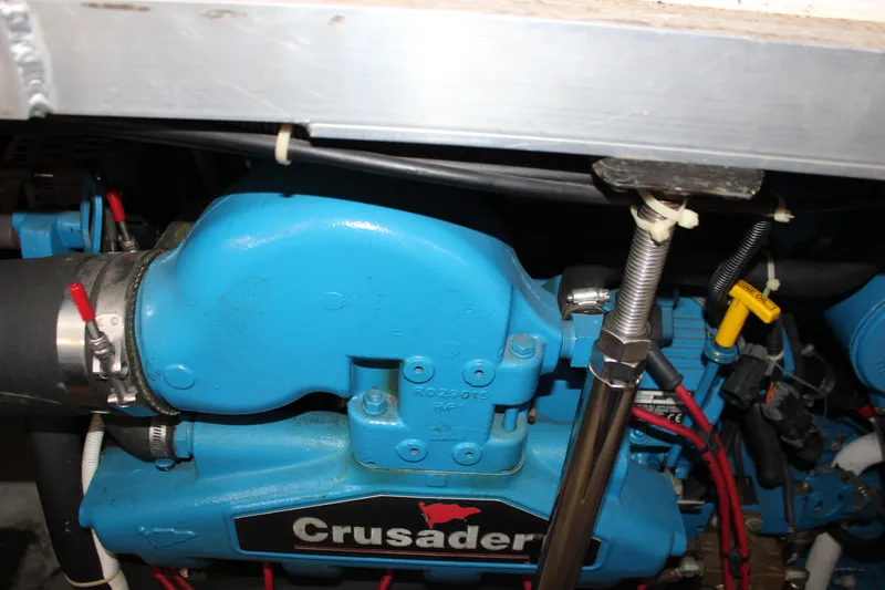  Yacht Photos Pics Engine compartment of 2003 Carver 36 Super Sport with Crusader engine.