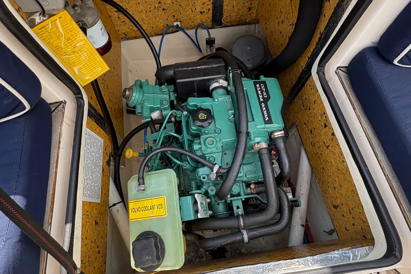 Arethusa Yacht Photos Pics Engine compartment of a 2017 Leonardo Eagle 44 with Volvo Penta motor.