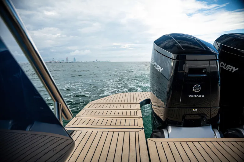  Yacht Photos Pics Luxury Dutch American DA 53 boat with Mercury Verado engines on open water, 2025 model.